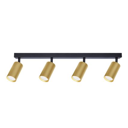 Brilagi - LED RGBW Dimbart spotlight SELE GOLDEN 4xGU10/6W/230V 3000K svart/guld, inkl. fjärrkontroll