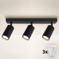 Brilagi - LED RGBW dimbar spotarmatur SELE MODERN 3xGU10/4,8W/230V 3000K svart + fjärrkontroll
