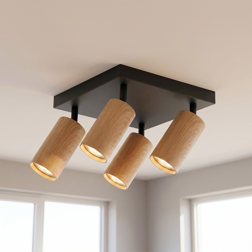 BRILAGI - LED RGBW dimbar spotlight SELE SQUARE 4xGU10/6,5W/230V 2700-6500K svart/ekdekor