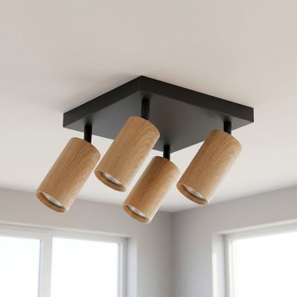 BRILAGI - LED RGBW dimbar spotlight SELE SQUARE 4xGU10/6,5W/230V 2700-6500K svart/ekdekor