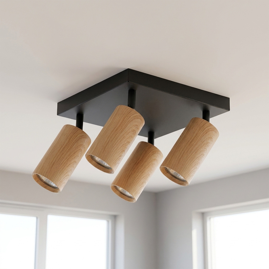 BRILAGI - LED RGBW dimbar spotlight SELE SQUARE 4xGU10/6,5W/230V 2700-6500K svart/ekdekor