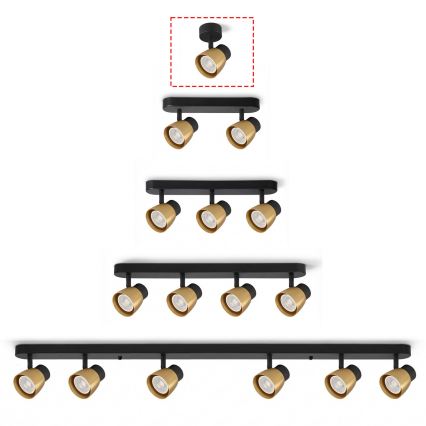 Brilagi - LED RGBW dimbar spotlampa NUGGET 1xGU10/6W/230V svart/guld