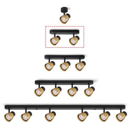 Brilagi - LED RGBW dimbar spotlampa NUGGET 2xGU10/6W/230V 2700-6500K Wi-Fi svart/guld