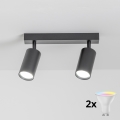 Brilagi - LED RGBW dimbar spotlampa SELE 2xGU10/4,8W/230V 3000K svart + fjärrkontroll