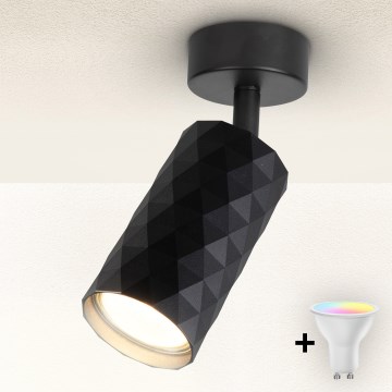 Brilagi - LED RGBW dimbar spotlampa SELE DIAMANT 1xGU10/4,8W/230V 3000K svart + fjärrkontroll