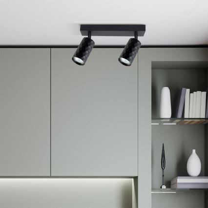 Brilagi - LED RGBW Dimbart spotlight SELE DIAMANT 2xGU10/4,8W/230V 3000K svart + fjärrkontroll
