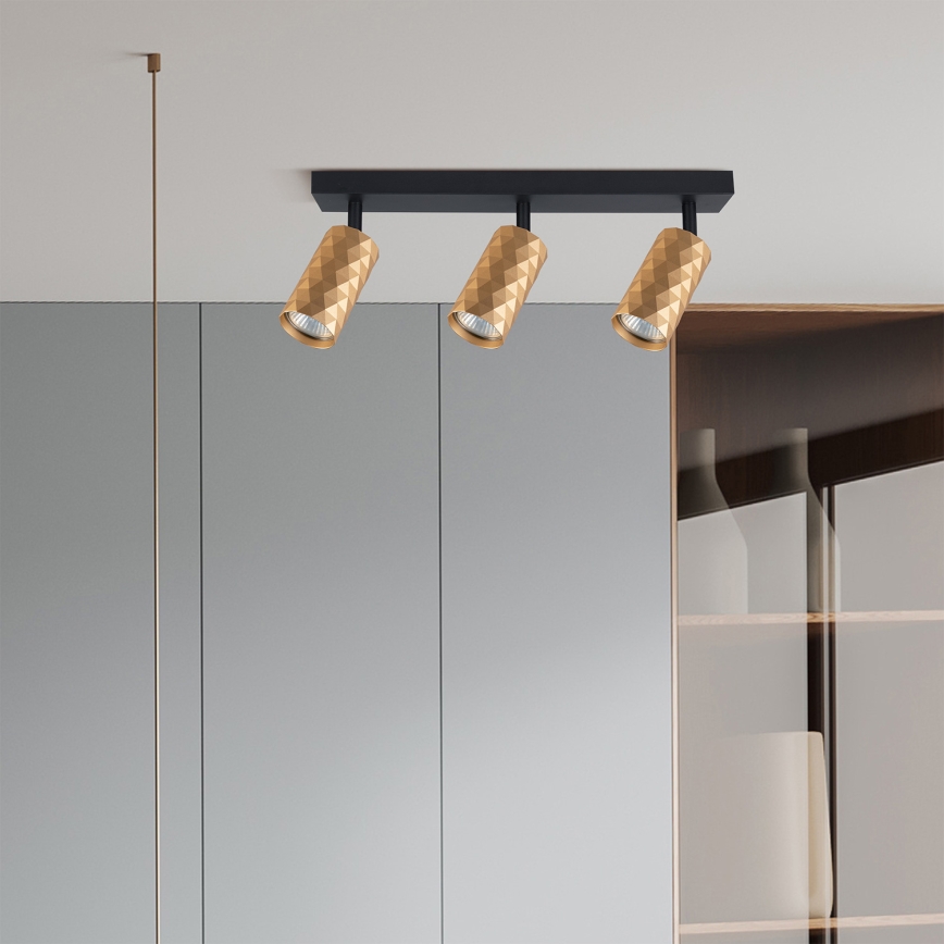 Brilagi - LED RGBW dimbar spotlight SELE DIAMANT 3xGU10/6W/230V 3000K guld + fjärrkontroll