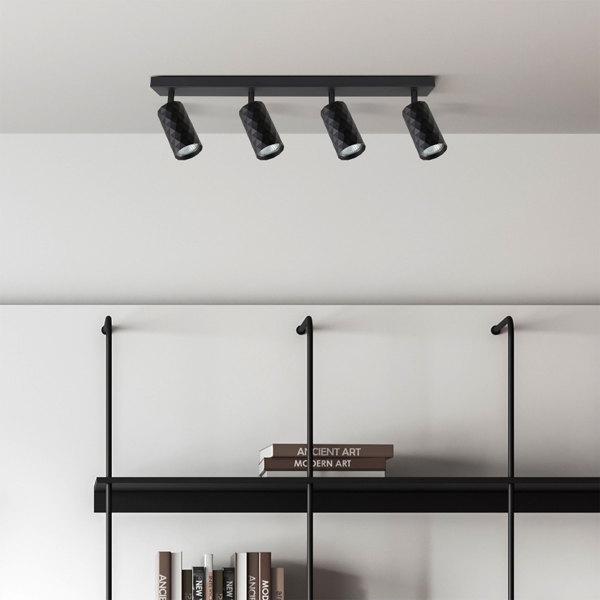 Brilagi - LED RGBW dimbar spotlight SELE DIAMANT 4xGU10/4,8W/230V 3000K svart + fjärrkontroll