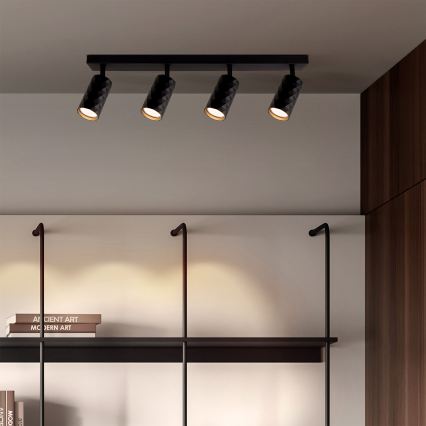 Brilagi - LED RGBW dimbar spotlight SELE DIAMANT 4xGU10/4,8W/230V 3000K svart + fjärrkontroll