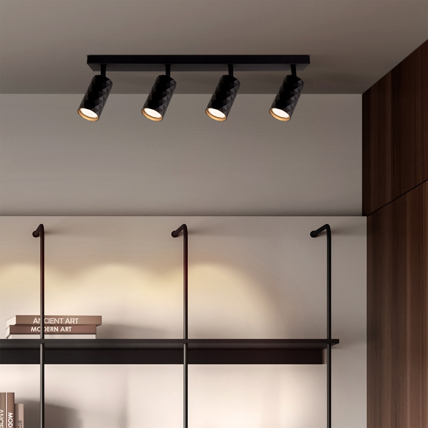Brilagi - LED RGBW dimbar spotlight SELE DIAMANT 4xGU10/4,8W/230V 3000K svart + fjärrkontroll