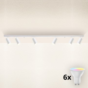Brilagi - LED RGBW dimbar spotlampa SELE DIAMANT 6xGU10/6,5W/230V 2700-6500K Wi-Fi vit