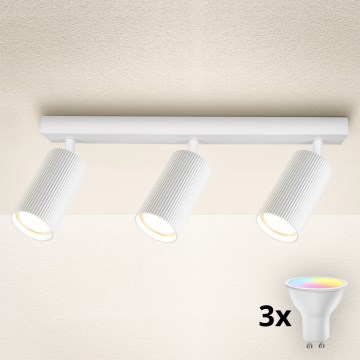 Brilagi - LED RGBW dimbar spotlampa SELE MODERN 3xGU10/6W/230V 3000K Wi-Fi vit
