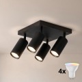 BRILAGI - LED RGBW dimbar spotlampa SELE SQUARE 4xGU10/6,5W/230V 2700-6500K svart