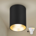 Brilagi - LED RGBW dimbar spotlampa TRINE 1xGU10/4,8W/230V 3000K svart/guld + fjärrkontroll