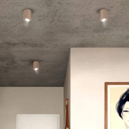 Brilagi - LED RGBW Dimbart spottarmatur MIA 1xGU10/4,8W/230V 3000K 100x80 mm beige + fjärrkontroll