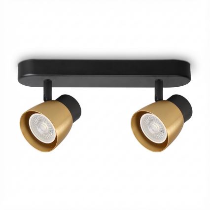 Brilagi - LED RGBW dimbar spot NUGGET 2xGU10/4,8W/230V 3000K svart/guld + fjärrkontroll