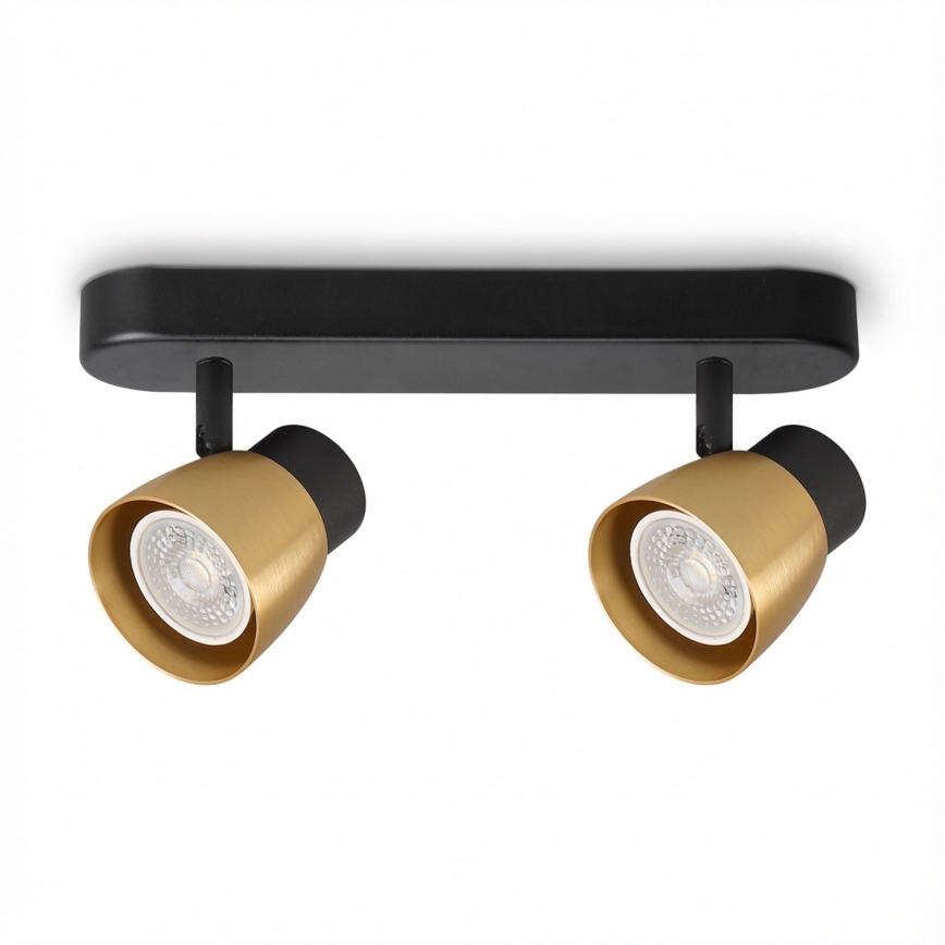 Brilagi - LED RGBW dimbar spot NUGGET 2xGU10/4,8W/230V 3000K svart/guld + fjärrkontroll