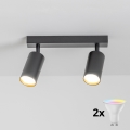 Brilagi - LED RGBW dimbar spotlight SELE 2xGU10/4,8W/230V 3000K svart/guld + fjärrkontroll