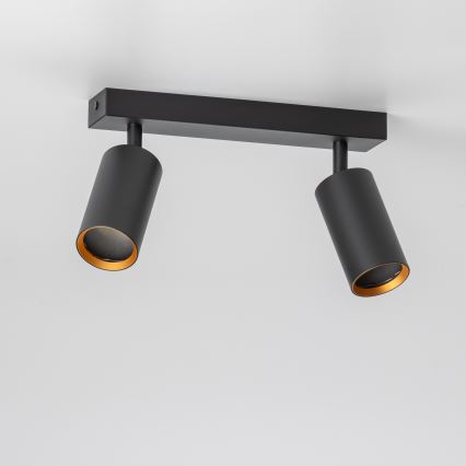Brilagi - LED RGBW dimbar spotlight SELE 2xGU10/4,8W/230V 3000K svart/guld + fjärrkontroll
