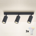Brilagi - LED RGBW dimbar spotlight SELE 3xGU10/4,8W/230V 3000K antracit + fjärrkontroll