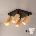 BRILAGI - LED RGBW dimbar spotlight SELE SQUARE 4xGU10/6,5W/230V 2700-6500K svart/ekdekor