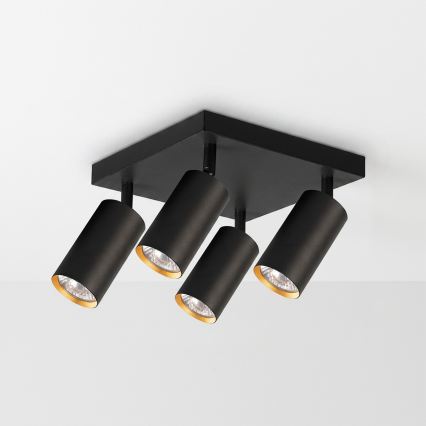 BRILAGI - LED RGBW Dimbar spotlight SELE SQUARE 4xGU10/6,5W/230V 2700-6500K svart/guld