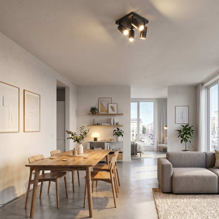 BRILAGI - LED RGBW Dimbar spotlight SELE SQUARE 4xGU10/6,5W/230V 2700-6500K svart/guld