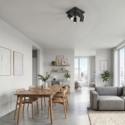 BRILAGI - LED RGBW Dimbar spotlight SELE SQUARE 4xGU10/6,5W/230V 2700-6500K svart/guld