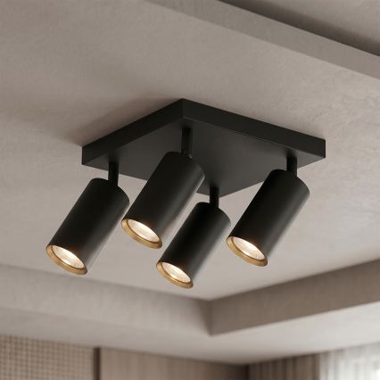 BRILAGI - LED RGBW Dimbar spotlight SELE SQUARE 4xGU10/6,5W/230V 2700-6500K svart/guld