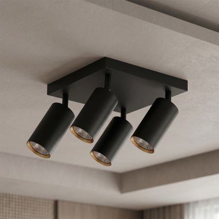 BRILAGI - LED RGBW Dimbar spotlight SELE SQUARE 4xGU10/6,5W/230V 2700-6500K svart/guld