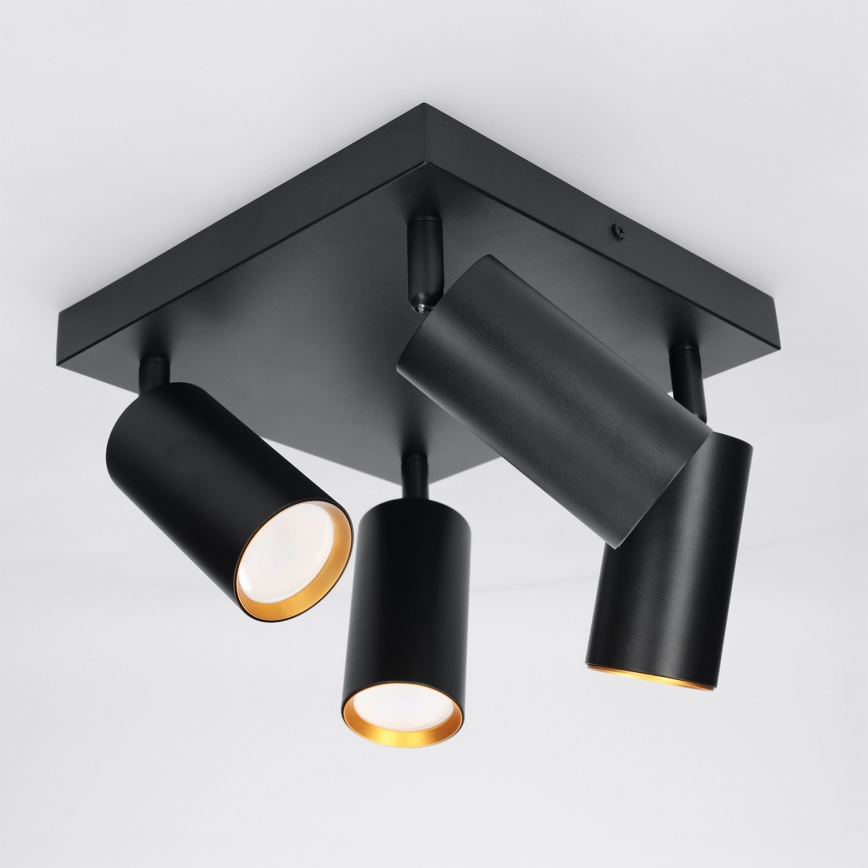 BRILAGI - LED RGBW Dimbar spotlight SELE SQUARE 4xGU10/6,5W/230V 2700-6500K svart/guld