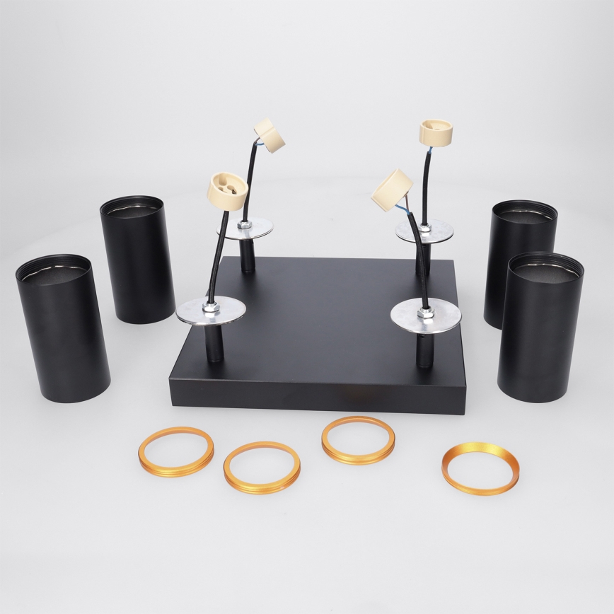 BRILAGI - LED RGBW Dimbar spotlight SELE SQUARE 4xGU10/6,5W/230V 2700-6500K svart/guld