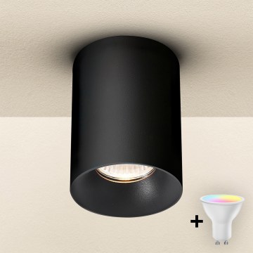 Brilagi - LED RGBW dimbar spotlight TRINE 1xGU10/4,8W/230V 3000K svart + fjärrkontroll