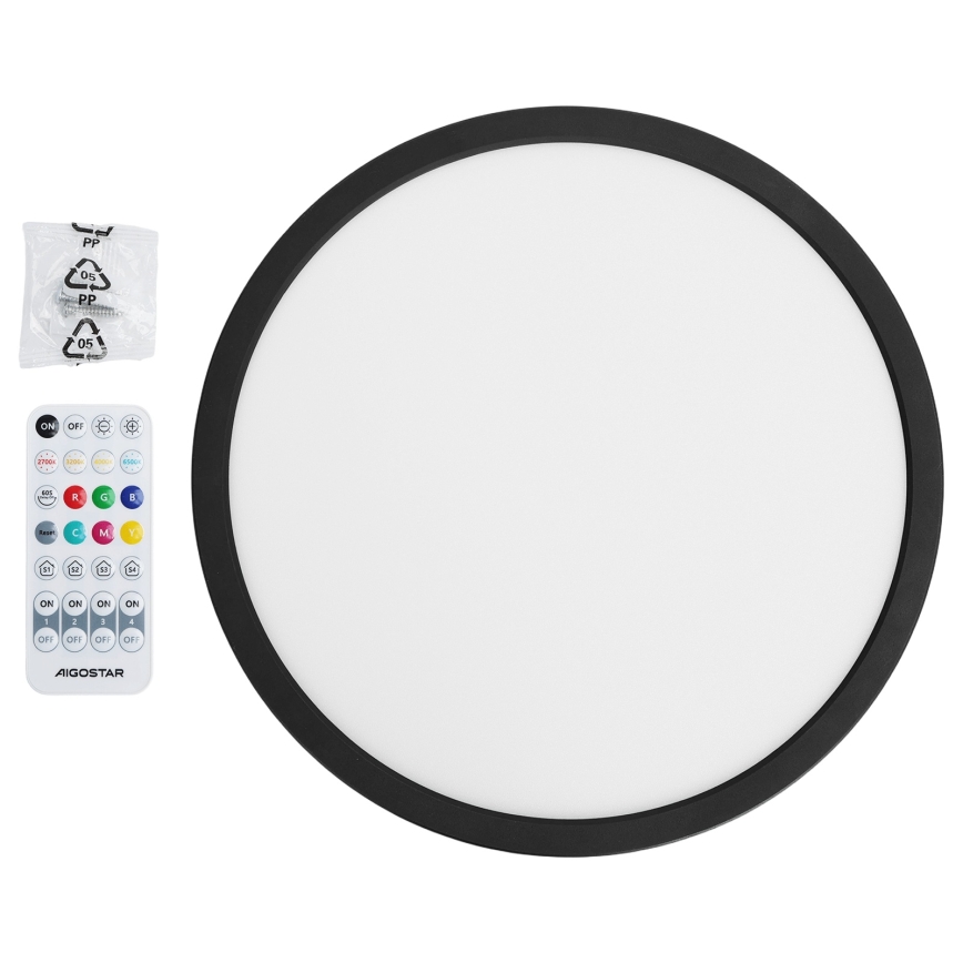 Brilagi - LED RGBW dimbar taklampa VIBE LED/24W/230V 3000-6500K Ø 29 cm svart + fjärrkontroll