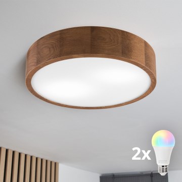 Brilagi - LED RGBW Dimbar taklampa CARVALHO 2xE27/15W/230V 2700-6500K Wi-Fi ek Ø 37,5 cm