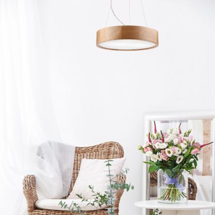 Brilagi - LED RGBW dimbar pendellampa med vajer CARVALHO 2x E27 / 15W / 230V 2700–6500 K Wi‑Fi ek Ø 37 cm