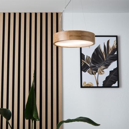 Brilagi - LED RGBW dimbar pendellampa med vajer CARVALHO 2x E27 / 9W / 230V 2700–6500 K Wi‑Fi ek Ø 37 cm