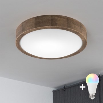Brilagi - LED RGBW dimbar taklampa CARVALHO SLIM 1xE27/9W/230V 2700-6500K Wi-Fi ek Ø 27 cm