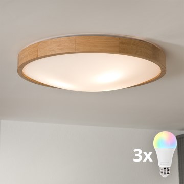 Brilagi - LED RGBW dimbar taklampa CARVALHO SLIM 3xE27/15W/230V 2700-6500K Wi-Fi ek Ø 47 cm