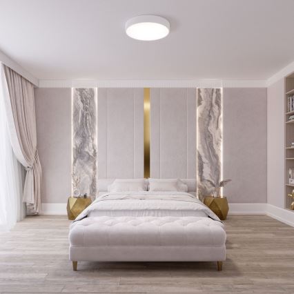 Brilagi - LED RGBW dimmbar taklampa CLARE 2xE27/9W/230V 2700-6500K Ø 30 cm Wi‑Fi vit