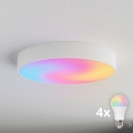 BRILAGI - LED RGBW dimbar taklampa CLARE 4xE27/12W/230V 2700-6500K Ø 50 cm Wi‑Fi vit