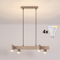 BRILAGI - LED RGBW dimbar taklampa med sladd SELE 4xGU10/6,5W/230V 2700-6500K beige