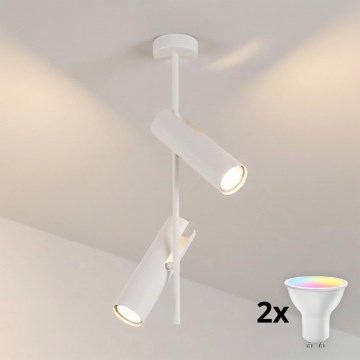 BRILAGI - LED RGBW dimbar taklampa på stång BRANCH 2xGU10/6,5W/230V 2700-6500K vit
