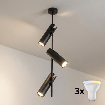 BRILAGI - LED RGBW dimbar taklampa på stång BRANCH 3xGU10/6,5W/230V 2700-6500K svart