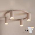 BRILAGI - LED RGBW dimbar taklampa SELE 4xGU10/6,5W/230V 2700-6500K beige