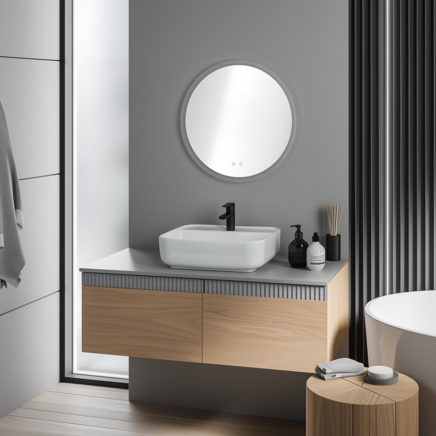 Brilagi - LED RGBW uppvärmd badrumsspegel CLARA PRO LED/19W/230V Ø 60 cm IP44 CRI 90 dimbar + CCT + fjärrkontroll