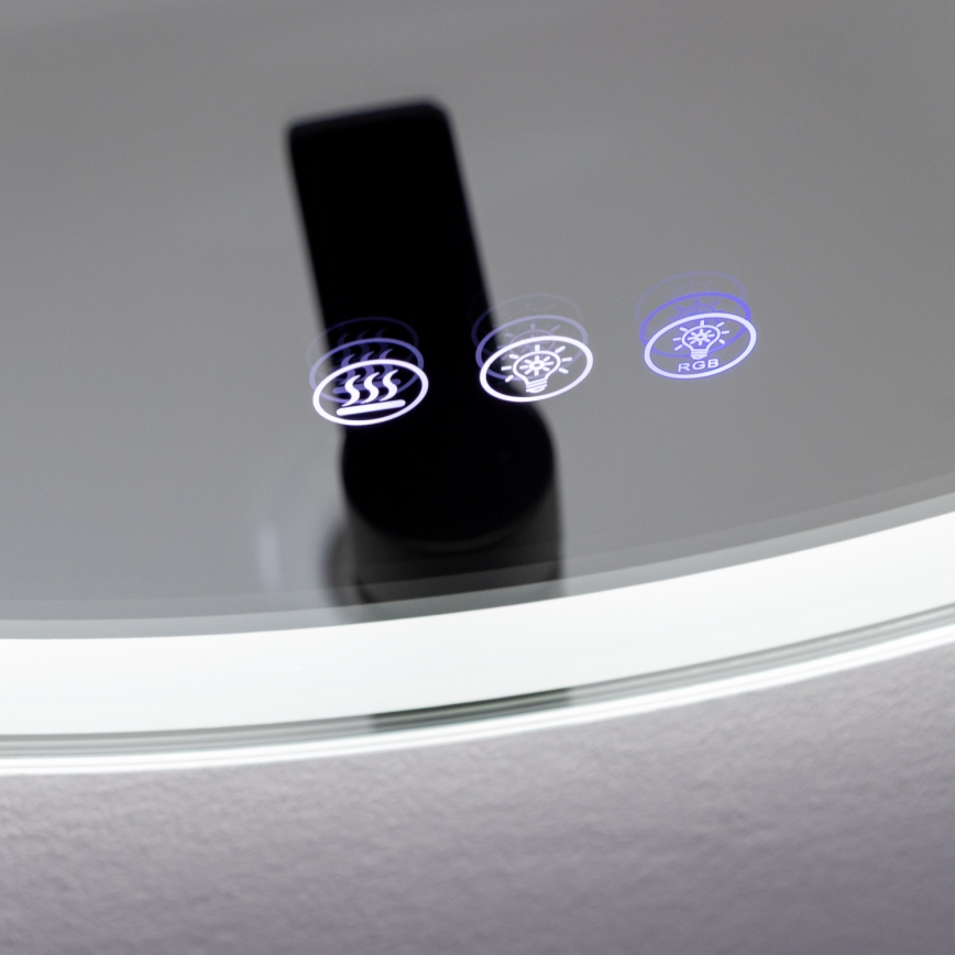 Brilagi - LED RGBW uppvärmd badrumsspegel AVA PRO LED/18W/230V Ø 60 cm IP44 CRI 90 dimbar + CCT