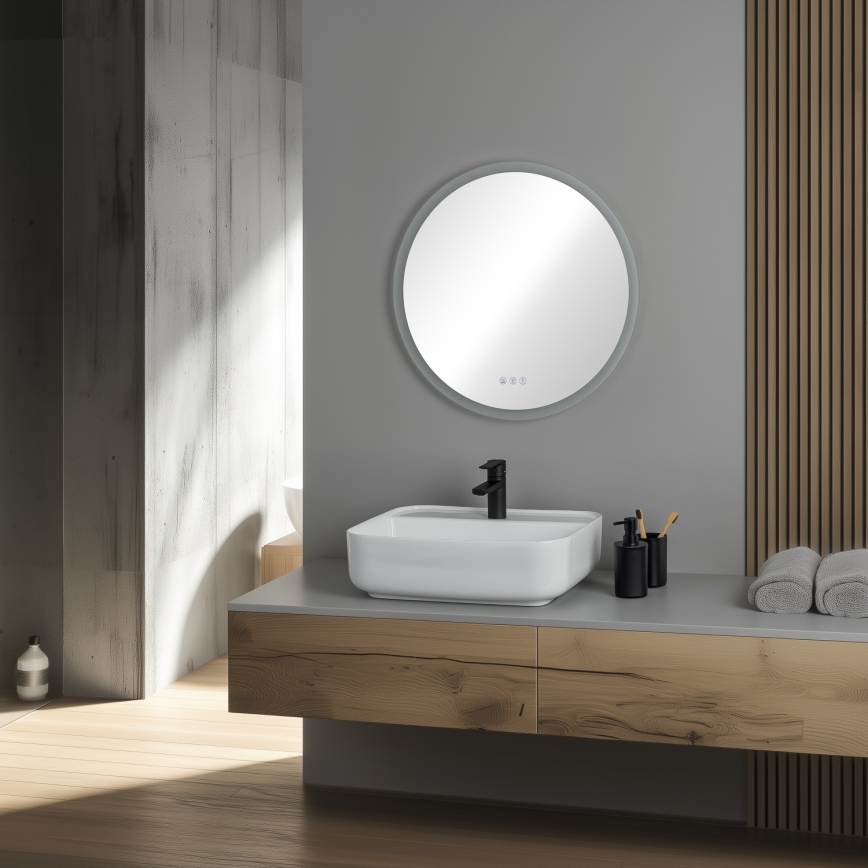 Brilagi - LED RGBW uppvärmd badrumsspegel CLARA PRO LED/18,5W/230V Ø 60 cm IP44 CRI 90 dimbar + CCT