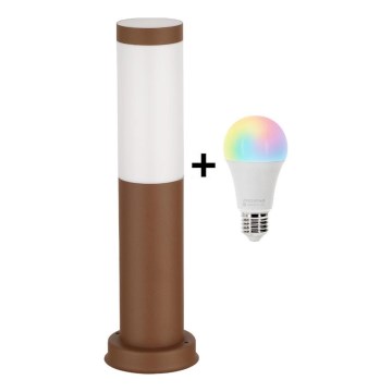 Brilagi - LED RGBW dimbar utomhuslampa 1xE27/9W/230V 2700-6500K IP44 40 cm brun