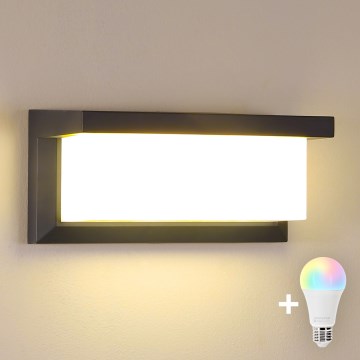 Brilagi - LED RGBW dimbar utomhusväggarmatur BRICKY 1xE27/9W/230V 2700-6500K antracit IP54